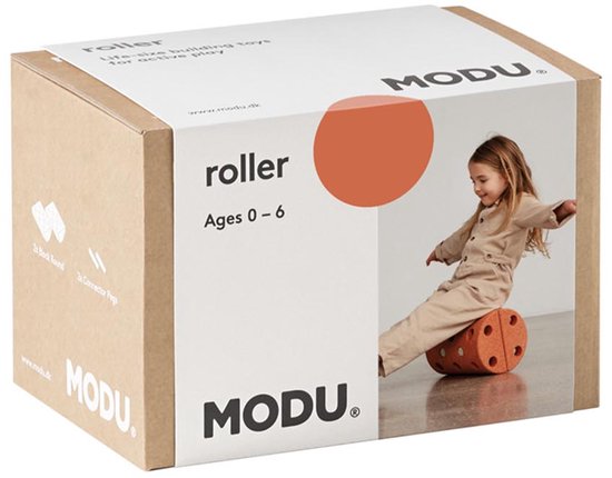 Modu Roller - Blokken - Stapelstenen - open ended speelgoed - Balansbord - Burnt Orange / Dusty green van Modu — afbeelding 2