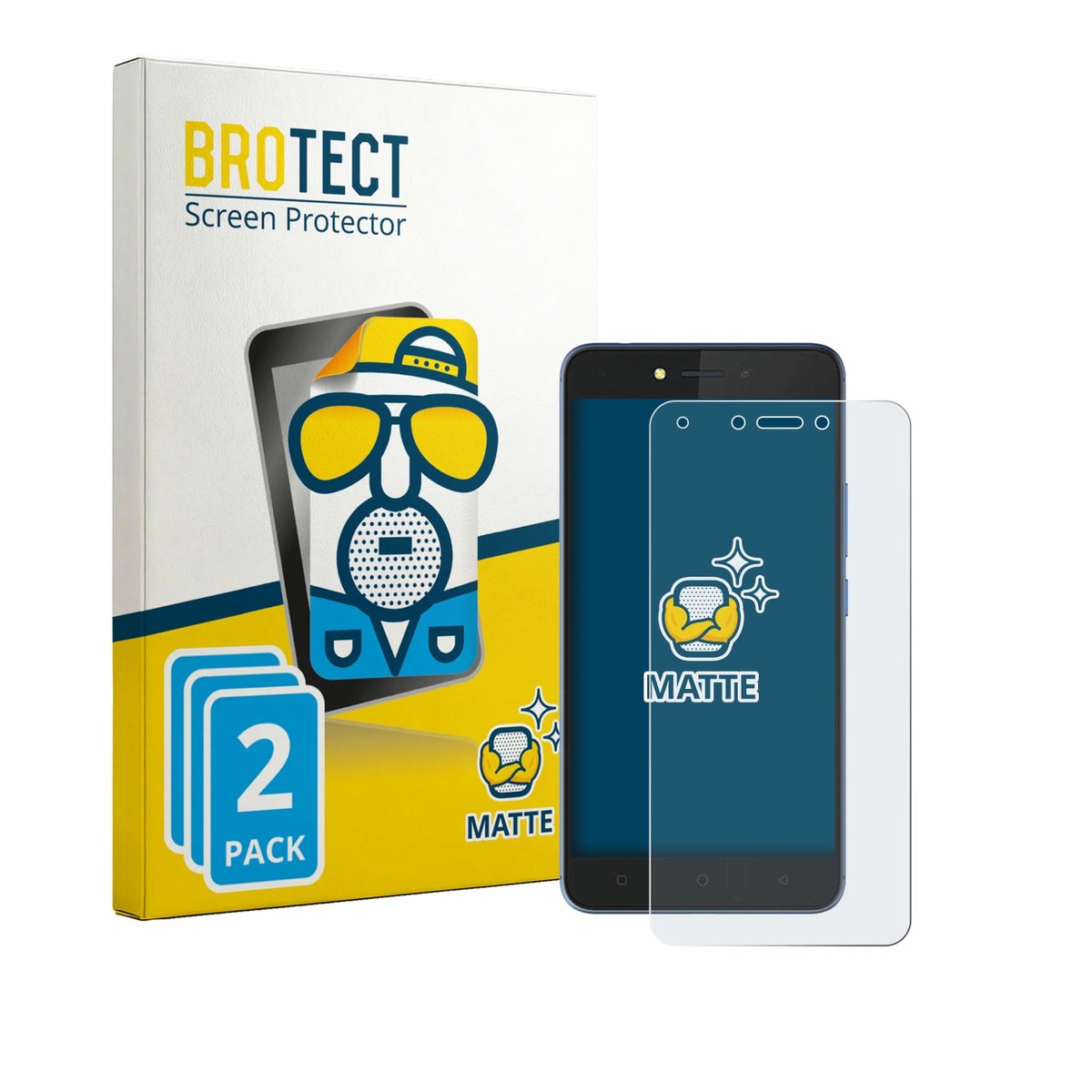 BROTECT - Screenprotector voor Tecno Pouvoir 1 - Folie Beschermfolie matte 2 Stuks