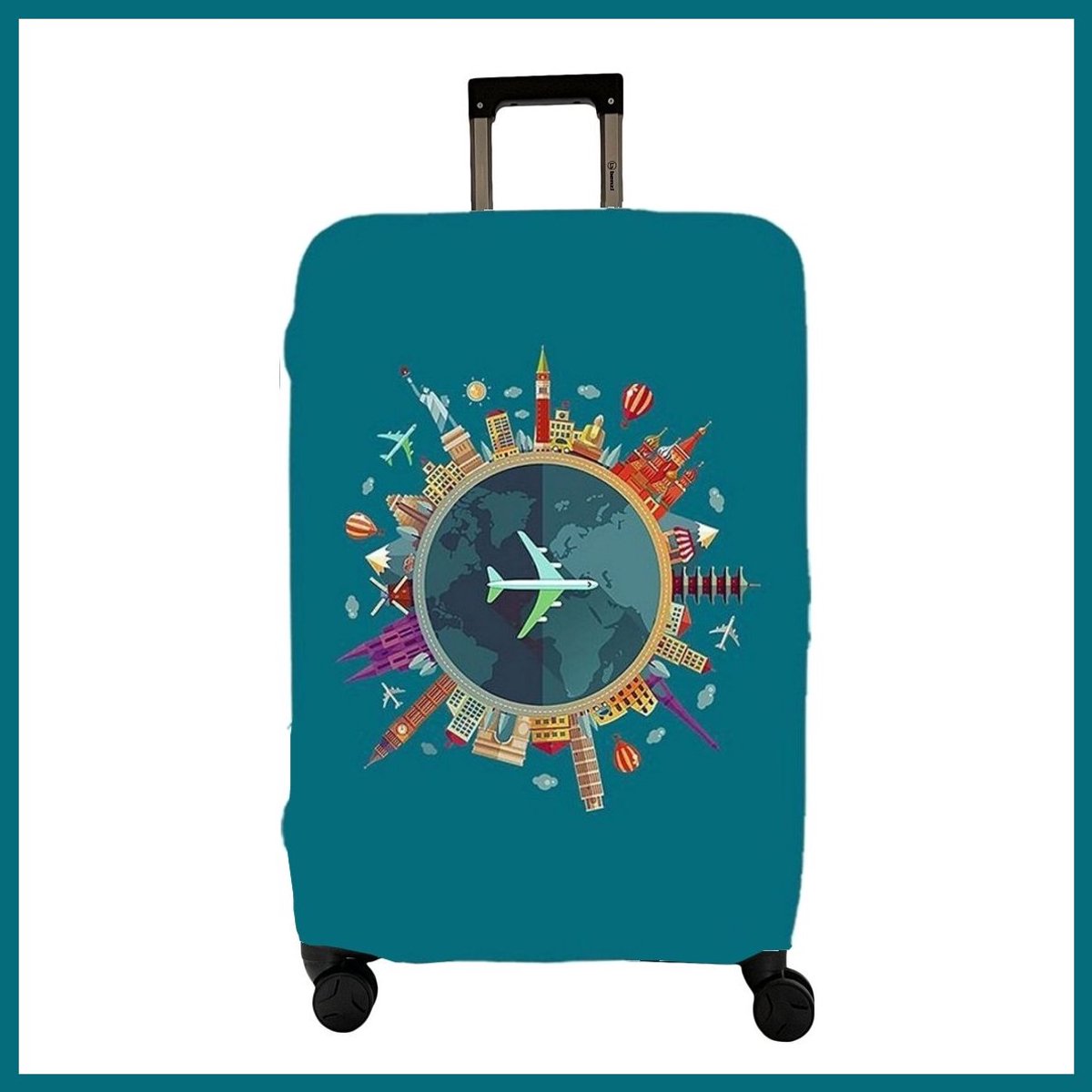 Castillo Willow XL - Herbruikbare Elastische Kofferhoes - Reiskofferhoes - Koffer Beschermhoes - Turquoise XL