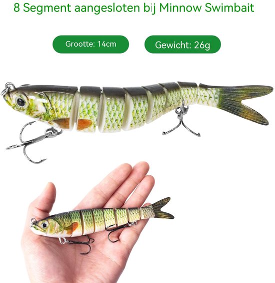carmdering - Hecht Köder Set - Angelköder - 5 Stück Wobbler Swimbait Lebensecht - Für Süß & Salzwasser - Für Raubfische wie Hecht Zander Barsch van carmdering — afbeelding 5