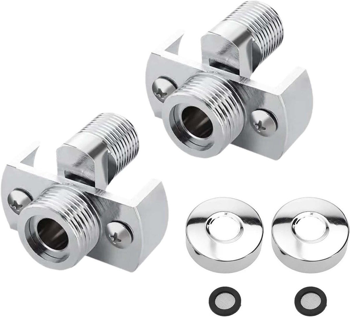 2 Stuks Douchekraan Adapter voor Badkamer, Verstelbare Aansluiting voor Douchekop en Waterkranen, Ideaal voor Waterafvoer en Verbindingen