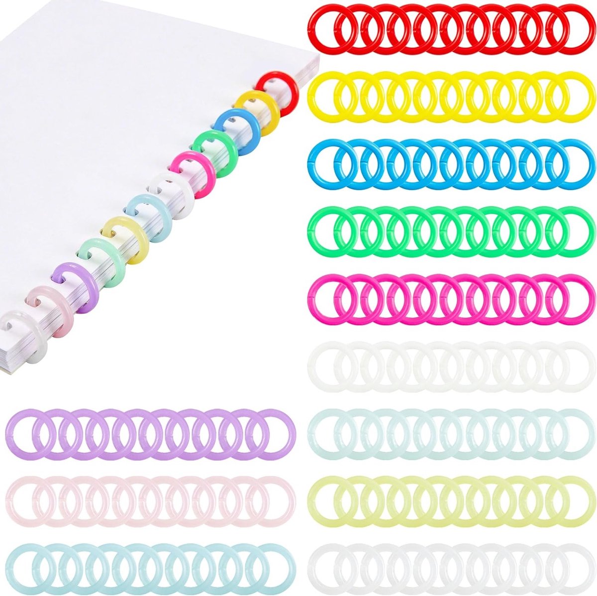 Kleurige Plastic Boekbindringen, 120 Stuks van 20mm voor DIY Creaties, Fotoalbums en Papieren Kaarten