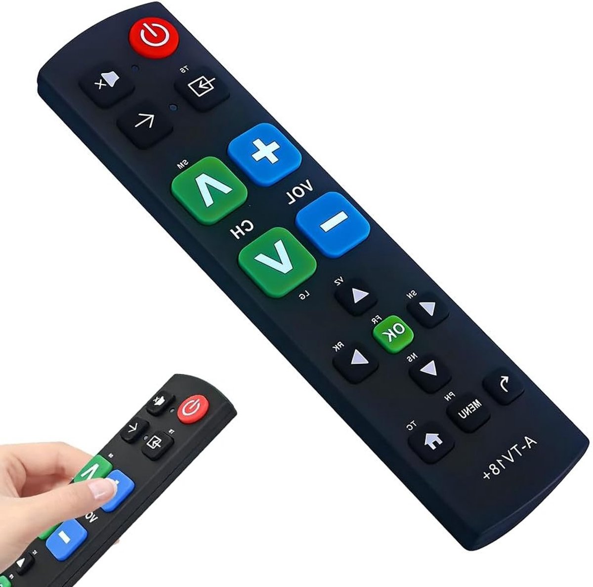 Grote Knoppen TV Afstandsbediening Universele Afstandsbediening Eenvoudig te Gebruiken voor Ouderen, Compatibel met Meerdere Merken zoals Samsung, Sony en Panasonic