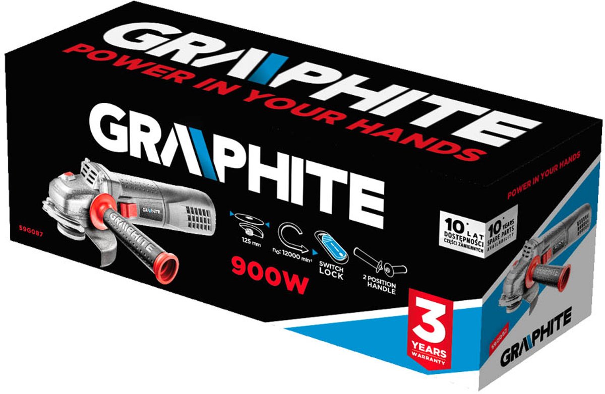 HAAKSE SLIJPMACHINE 125 mm 900 Watt - GRAPHITE – foto 2