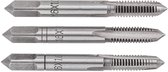 TOPEX - M6 Gerefereerde Machine Taps - Set van 3 - Wolfram Staal - DIN 352
