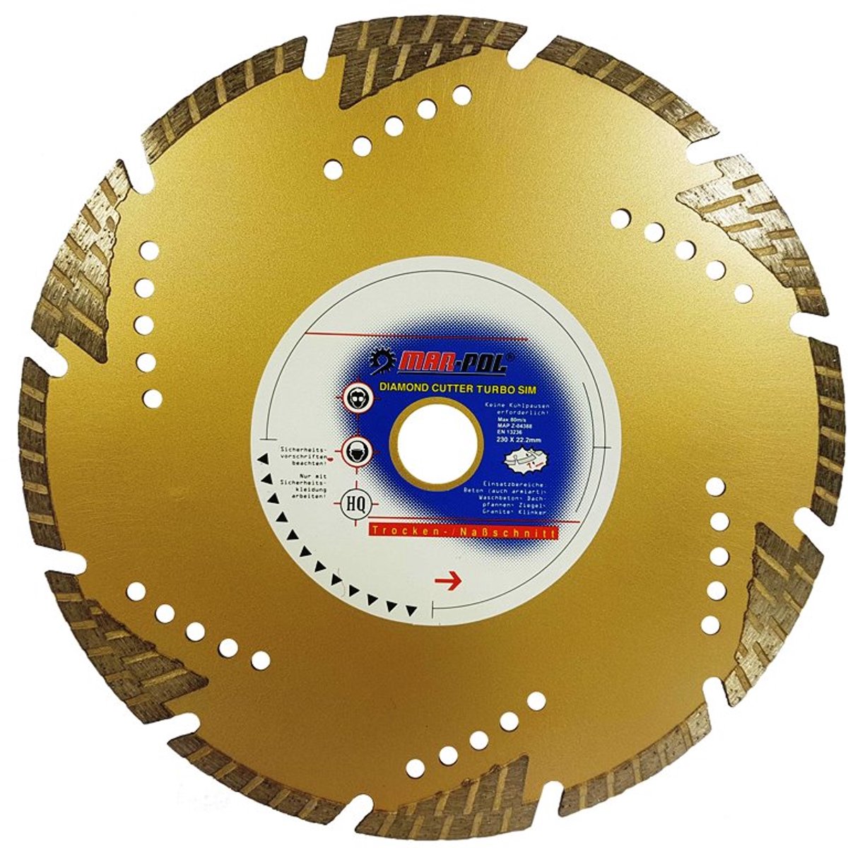 MAR-POL GC Serie - Diamantdoorslijpschijf - 230mm - Geschikt voor Bouwmaterialen