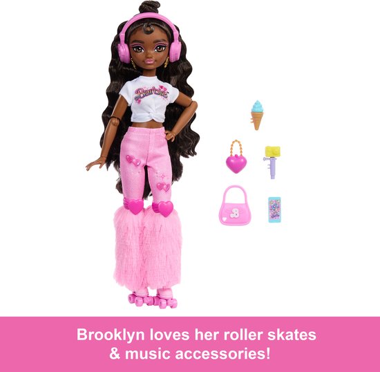 Barbie Besties Skate Party Brooklyn Pop Roze Kinderen — afbeelding 2