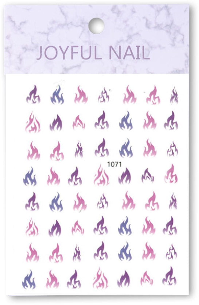 Allepaznokcie Joyful Nail - Nagelstickers - Dun en Zelfklevend - Nr 1071 - Roze
