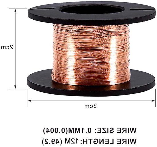 5 Stuks 0.1mm Emaillerd Koper Draad voor Magnetische Wikkelingen, Geïsoleerde Winding Draad met Isolatie voor Strakke Spoelen en Elektronische Toepassingen — afbeelding 4