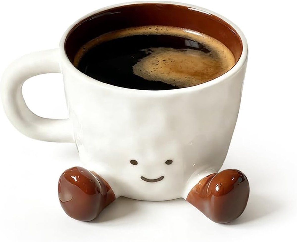 Leuke keramische koffiemok van 400 ml met unieke voetjes, perfect als cadeau voor mannen en vrouwen, voor elke gelegenheid en als decoratie