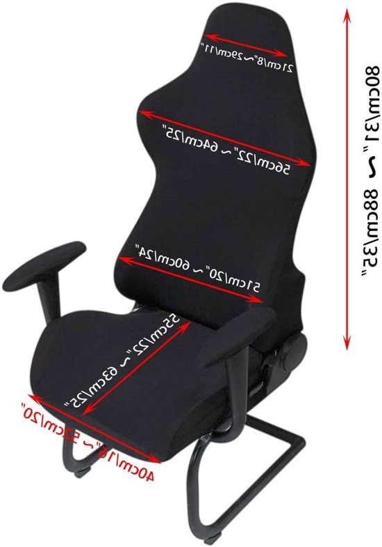 Ergonomische Stretchy Stoelhoezen voor Gaming en Kantoor - Bescherming voor Reclining Racing Style Stoelen en Computerstoelen van Merkloos — afbeelding 2