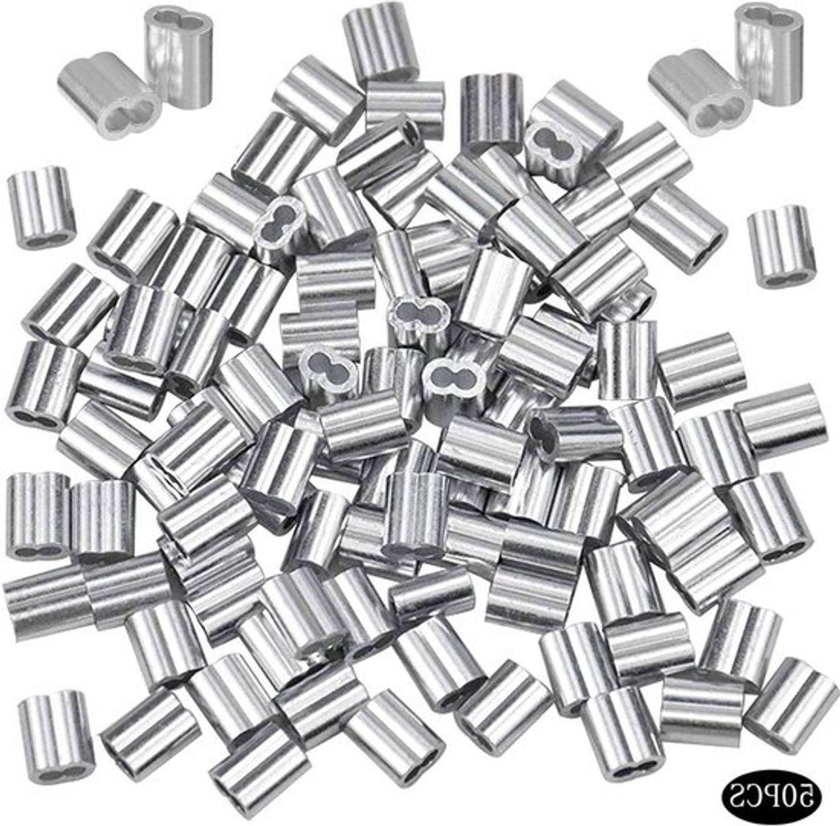 Draadkabel Ø 2 mm - Aluminium/Staaldraad - 50 stuks - Voor Hondentouw, Waslijn en Meer