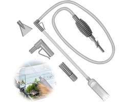 Aquarium Mulmzuiger 3-in-1 reinigingsset - Bodemreiniging, grind en zand - Waterverversing met slangventiel - Aquariumwaterwisselaar