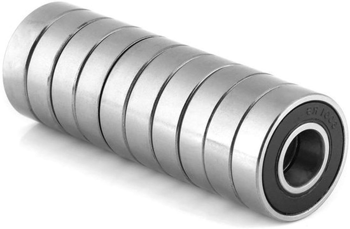 Radiale Kogellagers 6001-2RS Rubber Verzegeld - 10 Stuks - Diepe Groef - 12x28x8mm