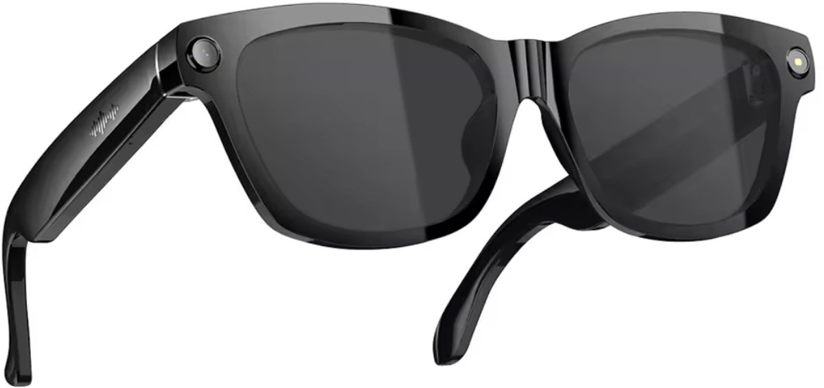 Smart Bril met Camera - Ai Smart Glasses - 8MP - Ai Slimme Zonnebril - 1080p Full Hd Spycam - Smartglasses met Bluetooth - Blauw Licht Filter Glazen - Nederlandse App - Wifi - Zwart