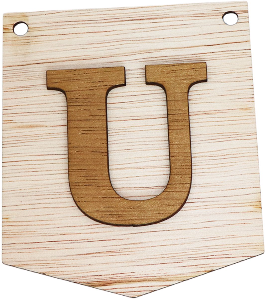 3D Houten Letter U – Gepersonaliseerde Slingers & Vlaggenlijnen Zelf Samenstellen | Duurzame Decoratie