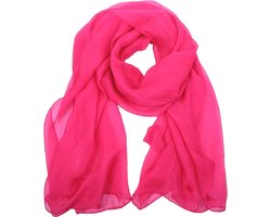 Lichte Chiffon Sjaal in Felroze voor Avondjurken, Prom, Strand en Reizen - Perfecte Damesaccessoire