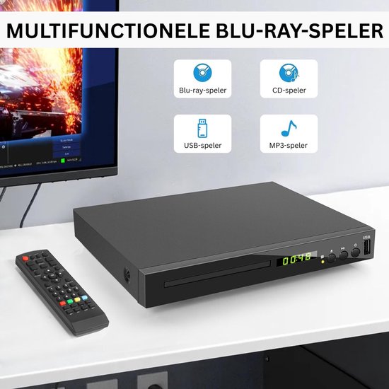MRKK® DVD Speler met HDMI - Blu Ray Spelers - Externe DVVD Speler - Zwart — afbeelding 3