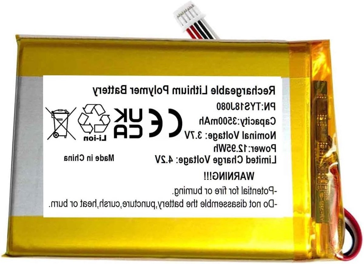 Oplaadbare 3000mAh 3.7V Batterij voor WiFi Video Baby Monitor met 7 Inch HD Scherm en Langdurige Accuduur