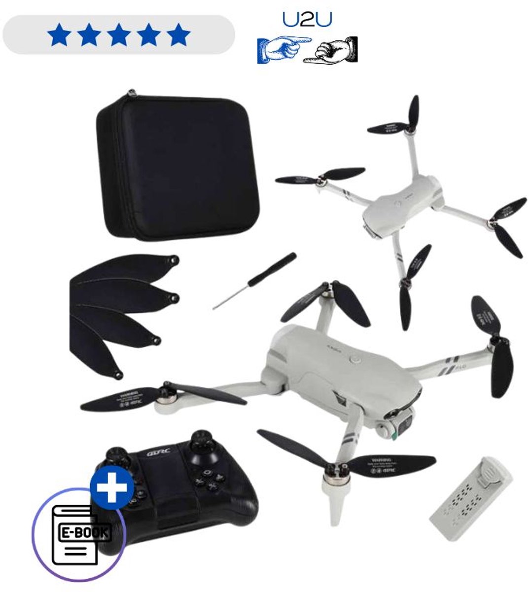 4DRC F10 Bestuurbare Drone Met FPV Wifi Camera En LED Verlichting - Opvouwbare RC Drone Met 4K HD Camera Altitude Hold One Key Take Off Voor Beginners En Recreatief Gebruik 3.7V Drone Met Ebook