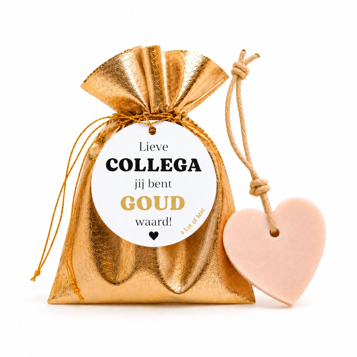 Cadeau Collega - Jij Bent Goud Waard - Zeephart in Gouden Cadeauzakje - a Lot of Mat