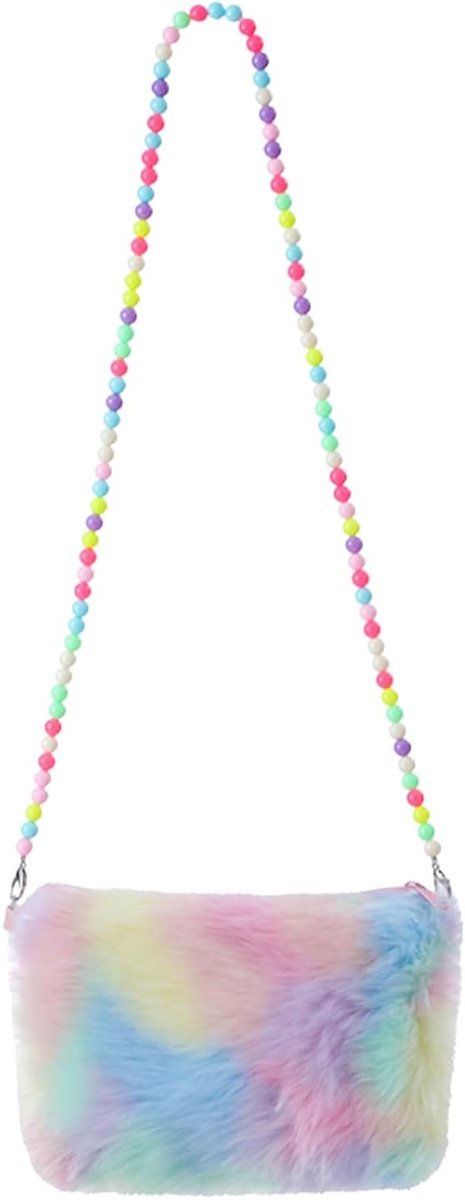 Kleurrijke Regenboog Kralen Schoudertassen voor Meisjes - Verstelbare Handtas voor Kinderen, Ideaal voor Kinderdagverblijf en Mobiele Telefoon Accessoires