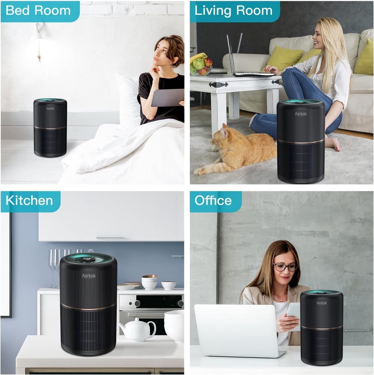 Luchtreiniger met HEPA Filter – Compacte Air Purifier – Voor Schone Lucht in Huis – Stil & Efficiënt – Geschikt voor Slaapkamer & Kantoor — afbeelding 6