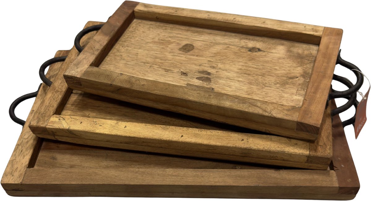 by Mooss - Broodplank - Tapas plank - Kaasplank - Rechthoek - set van 3 - Handvat - Serveren