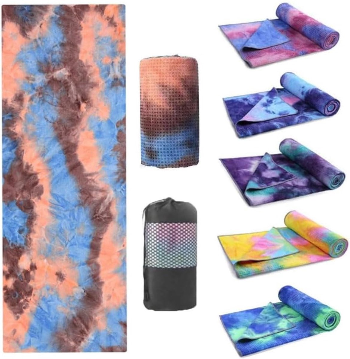 Non-slip Yoga Handdoek met Grip Dots - Sneldrogende Microvezel voor Hot Yoga, Pilates en Bikram - Ideaal voor Zweetabsorptie en Comfortabele Training