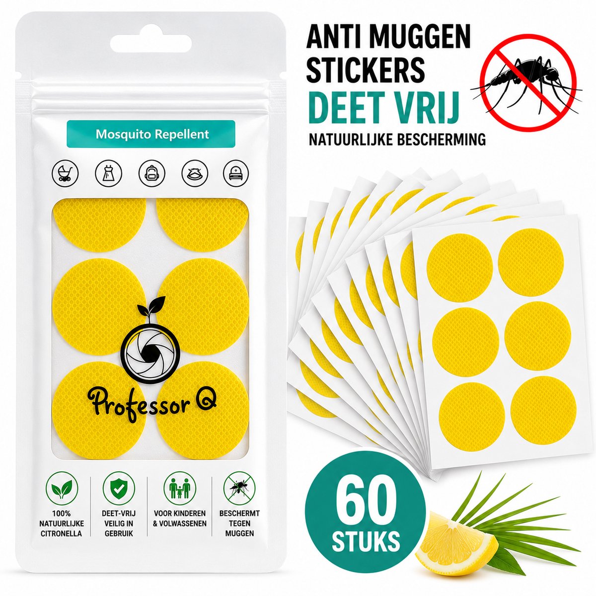 Professor Q - Anti-Muggen Stickers - 60 stuks