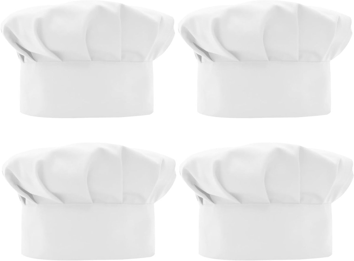 Witte katoenen koksmutsen voor kinderen, perfect voor koken, bakken en feestjes