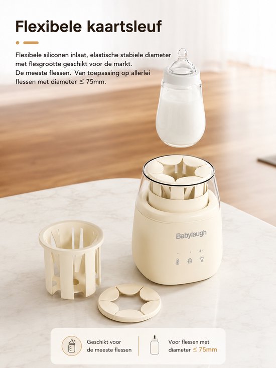 Multifunctionele Intelligente Flessenschudder - Automatisch Mixen & Constante Temperatuur Opwarmen - 3-in-1 Schudden, Opwarmen en Nachtlamp - Past op Bijna Alle Babyflesmerken — afbeelding 3