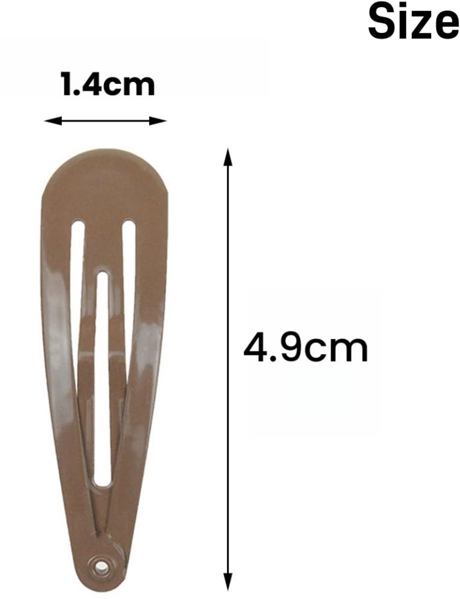 40 stuks haarspelden voor meisjes, 5 cm metaal, snap-haarspelden voor vrouwen, haaraccessoires (bruin)