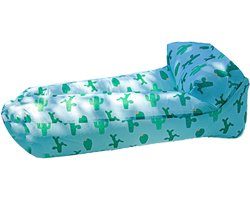 Air lounger - Opblaasbare sofa - Luchtzak - Oplaasbare zitzak - Relaxstoel - Outdoor - Kamperen - Loungestoel - Zitzak - Kussen cactus