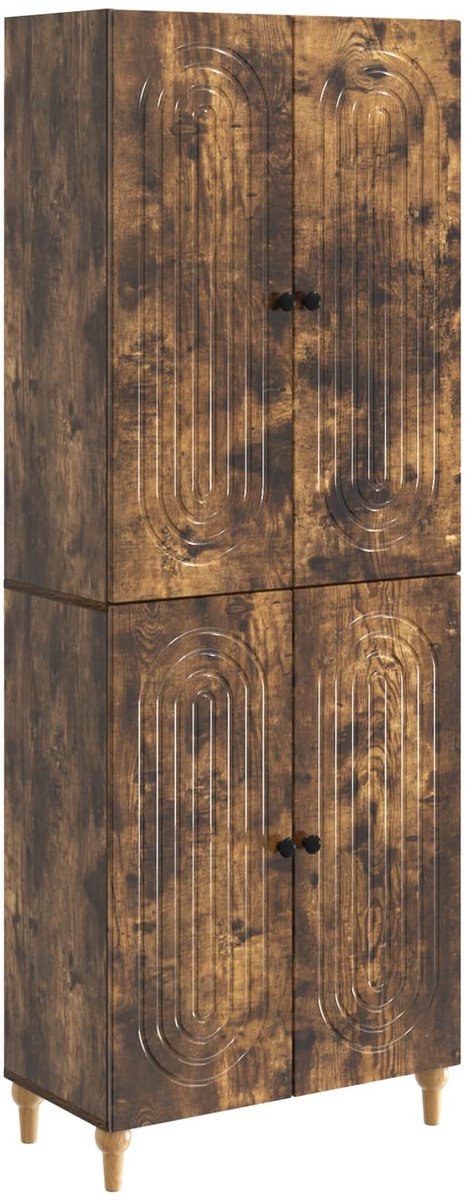 vidaXL Kast - Set - 2 - st - Bewerkt - hout Gerookt eiken
