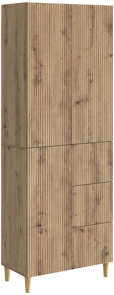 vidaXL Kast - Set - 2 - st - Artisanaal - eiken - Bewerkt - hout Artisanaal eiken