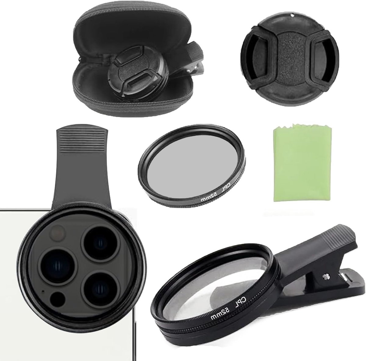 Polarisatiefilter 52 mm voor Smartphones - Verhoog Contrasten, Verminder Reflecties en Verbeter Kleurweergave