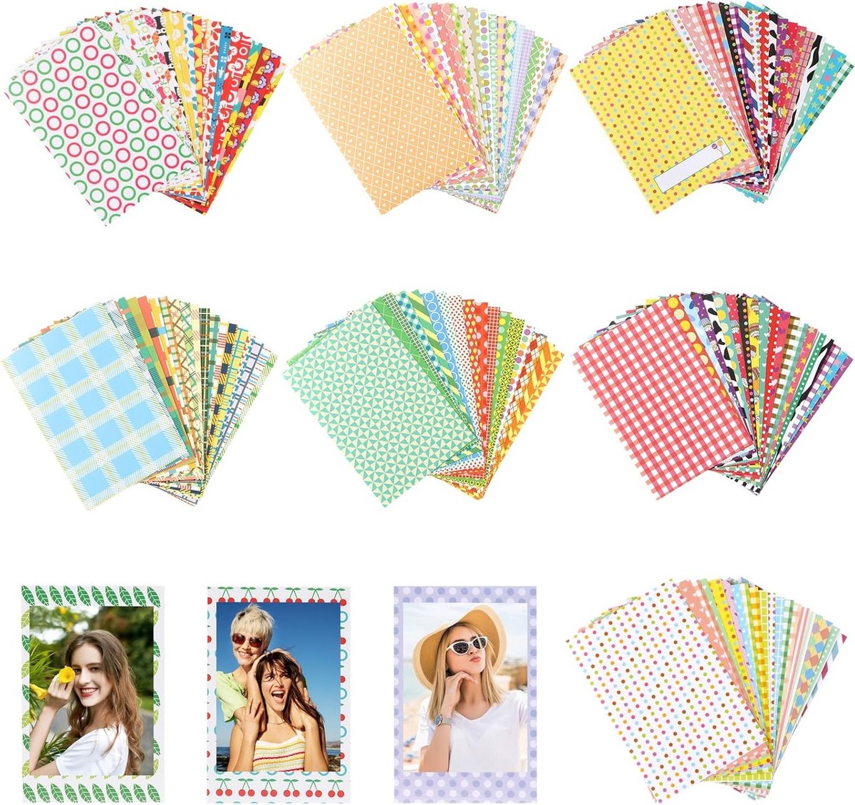 Kleurrijke Foto Frame Stickers voor Polaroid en Fujifilm Instax Mini Film - 140 Stuks voor Creatieve Decoratie en Herinneringen