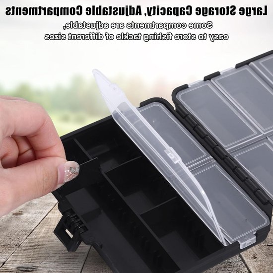 Set van 2 Visaasdozen, Veelzijdige Opbergdozen voor Visspullen, Robuuste Waterdichte Dozen voor Lood en Aas, Compact en Ideaal voor Buitenactiviteiten en Vissen — afbeelding 3