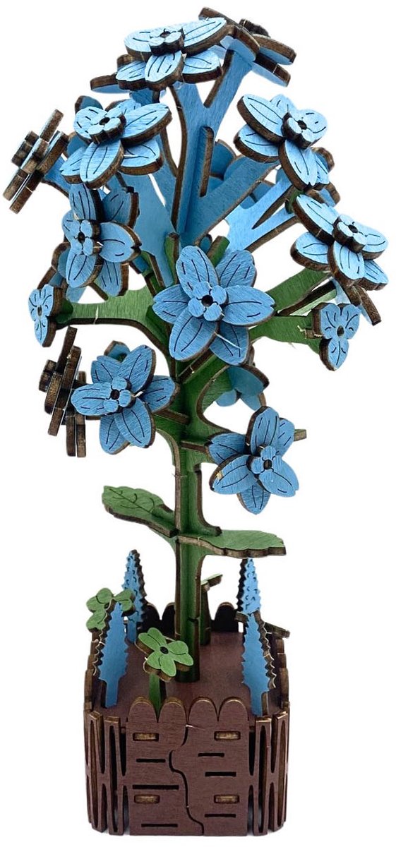 Inspirebox Modelbouwpakket Hyacinth - Decoratieve Bloem - 3D Houten Puzzel- 20 cm - Bouwpakket voor Volwassenen en Kinderen - Creatief Knutselen - DIY Modelbouwpakketten