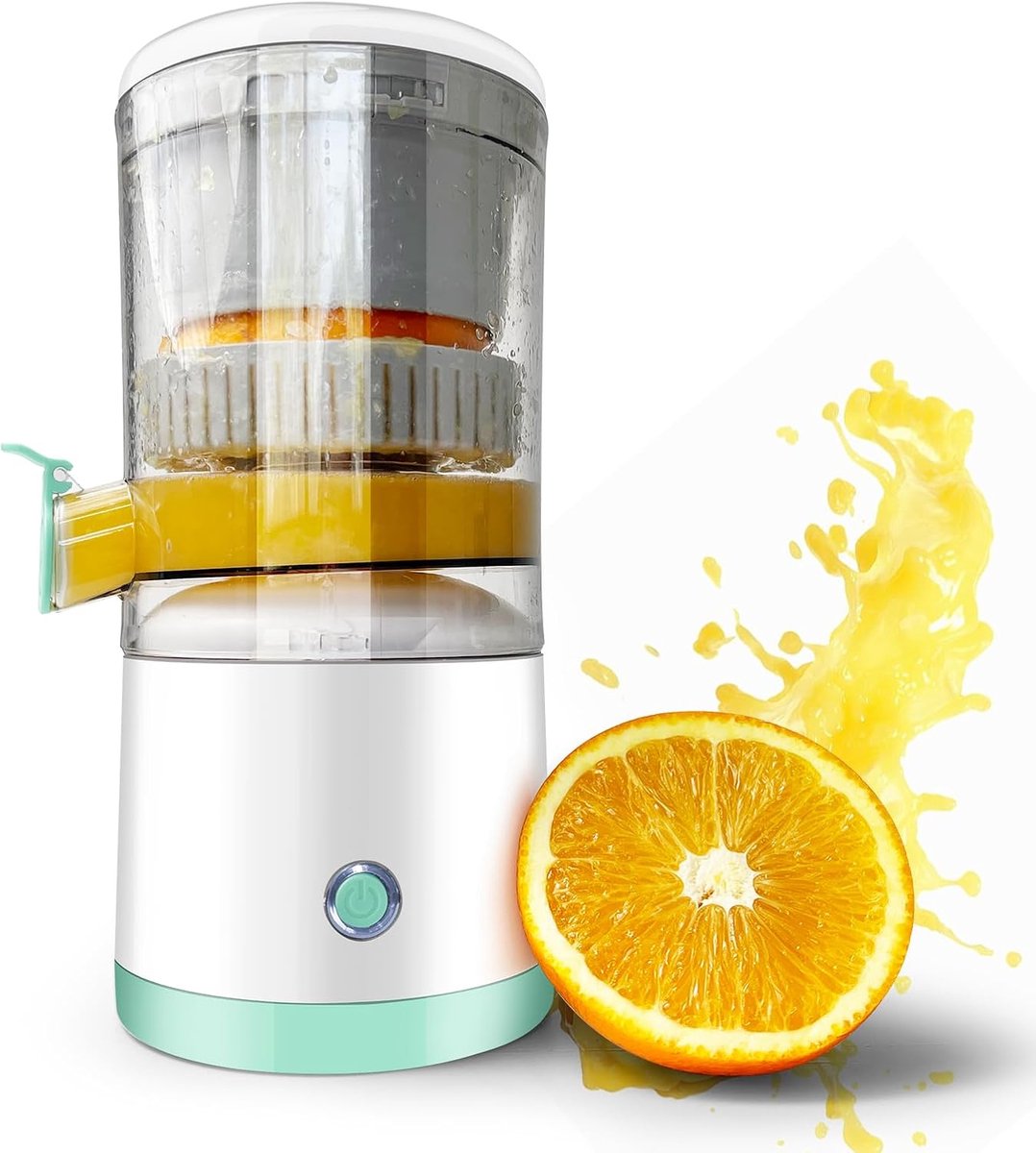 Elektrische mini-sapcentrifuge - USB-oplaadbaar, draagbare sapcentrifuge voor citrus en appel, veilige automatische pers voor restaurant en thuisgebruik