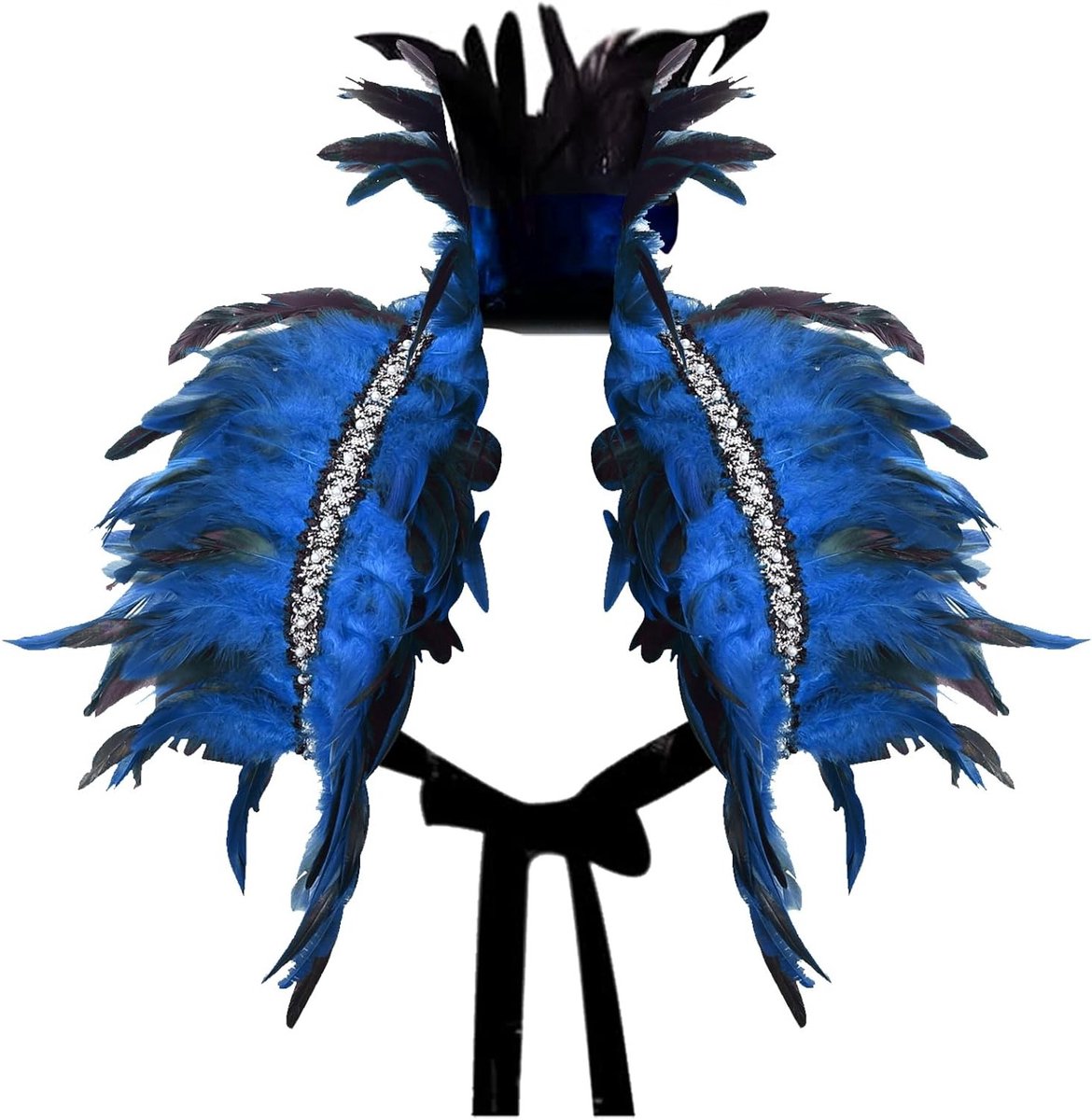 Gothic Veren Cape voor Carnaval en Halloween, Geschikt voor Mannen en Vrouwen, Ideaal voor Kostuums en Feestjes in Royal Blue