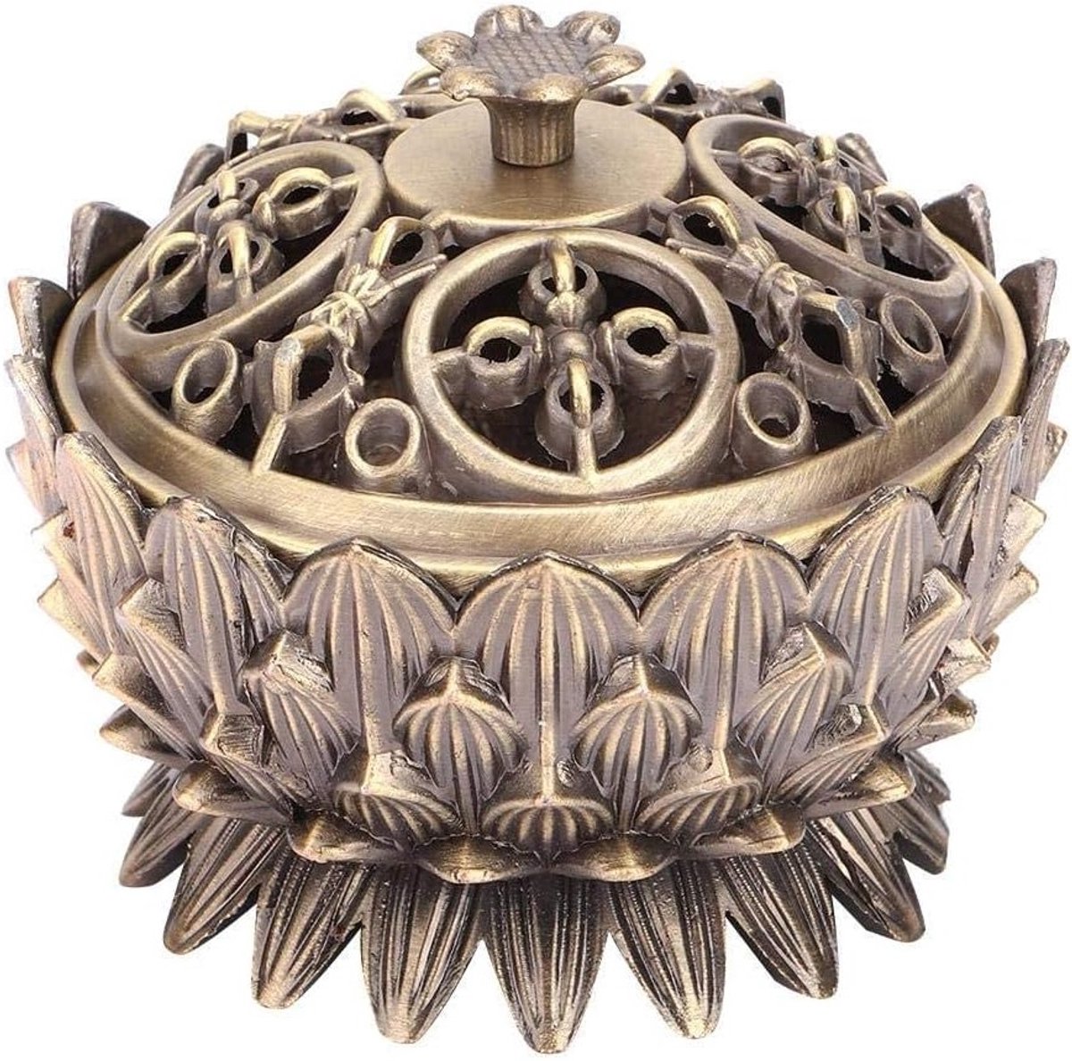 Vintage wierookhouder voor mini wierookkegels, metalen brander voor feng shui decoratie in huis en kantoor