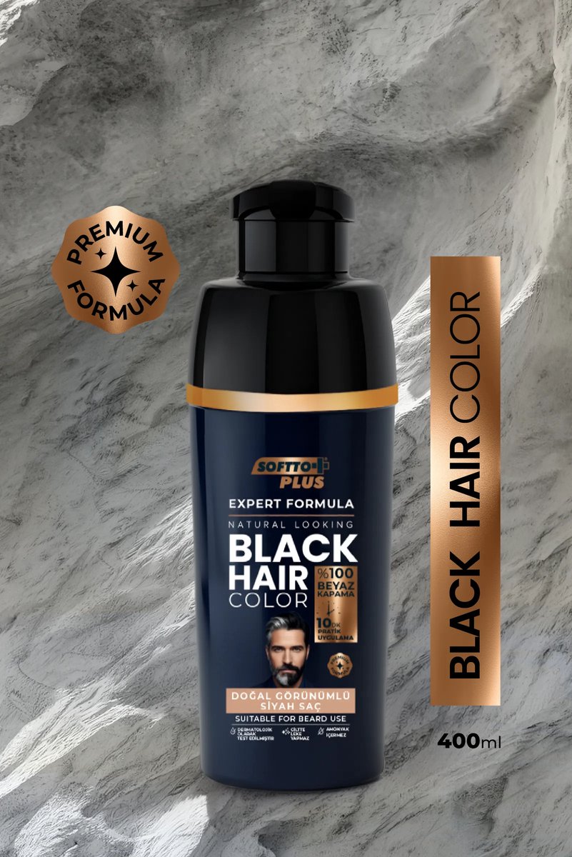 Softto Plus Expert Men Black Hair Color For Hair & Beard 400ml