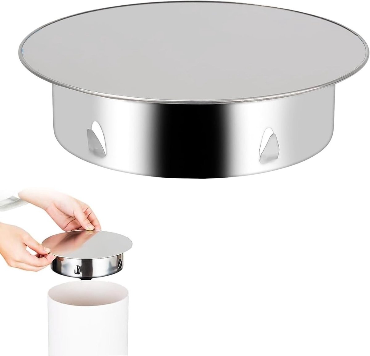 Chimney cover van roestvrij staal voor 150 mm schoorsteenopening, beschermt de kachel en voorkomt vuil en dieren