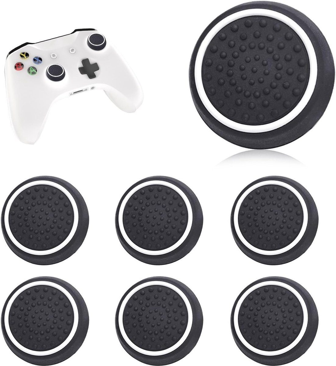 6 Stuks Siliconen Thumb Grip Caps voor Joystick Controllers - Verbeterde Grip en Comfort voor PS3, PS4, PS5 en Xbox One 360 Controllers