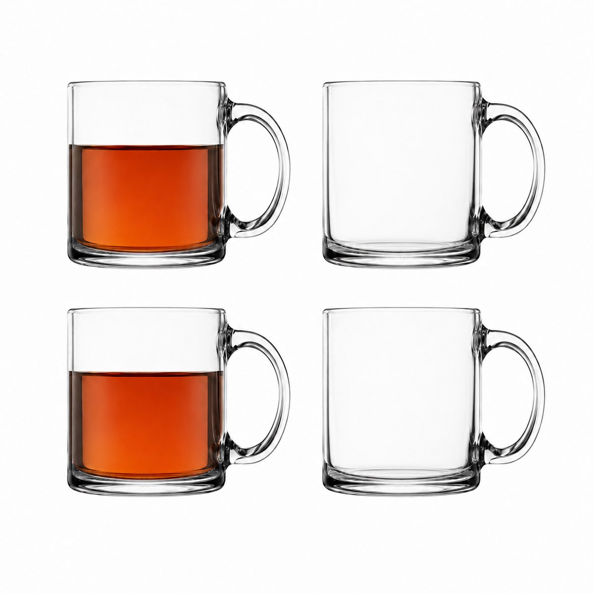 Glasrijk® Theeglazen - 330 ml - 4 stuks - Koffieglazen - Theeglas met oor - Theeglas - Cappuccino glazen - Latte macchiato glazen - Koffieglas met oor - Theeglazen met oor - Koffieglazen met oor