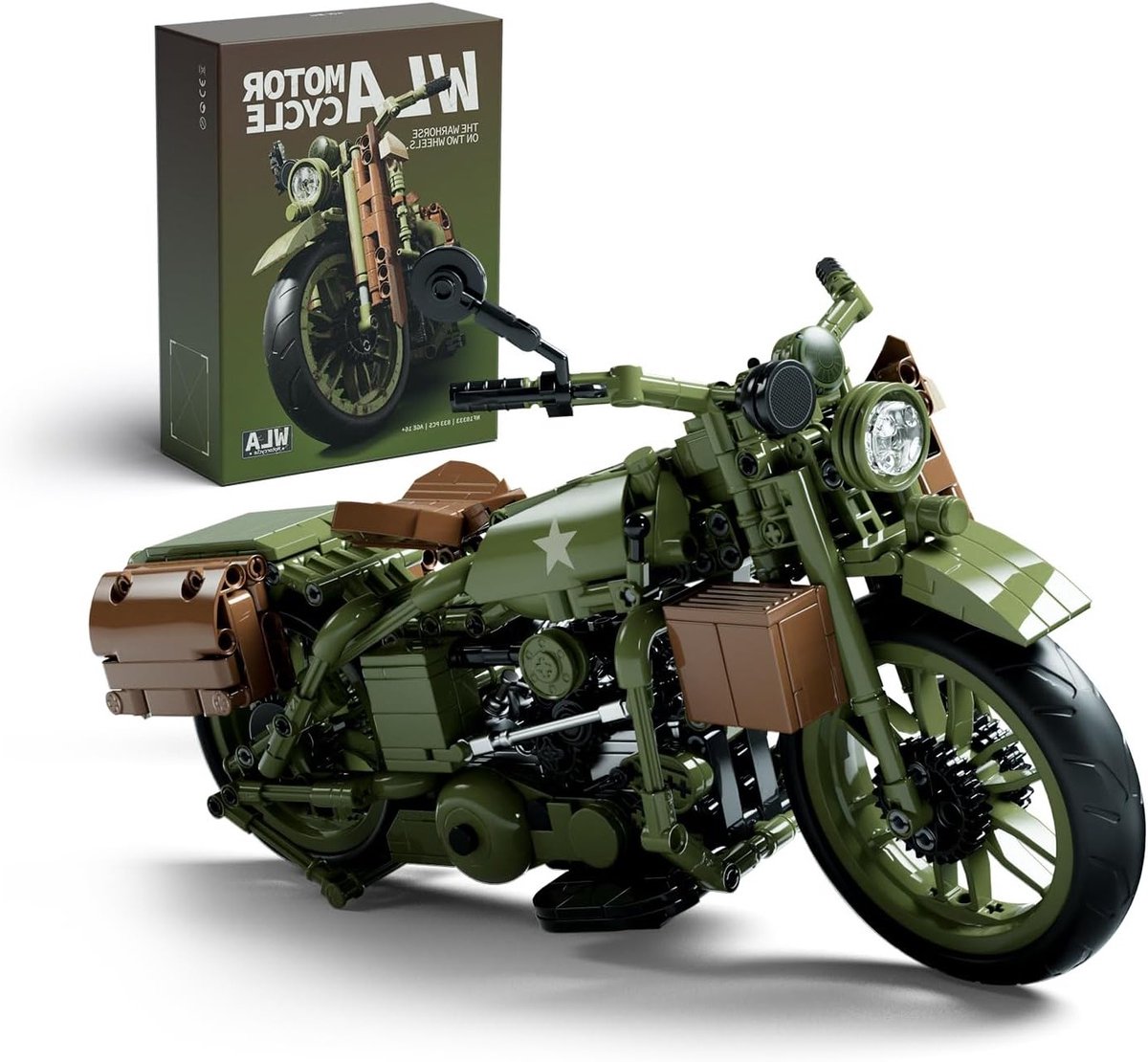 Militaire Motor Bouwset voor Thuis en Kantoor, 833 Stukken Constructie en Decoratie, Perfect Cadeau voor Mannen en Motorliefhebbers