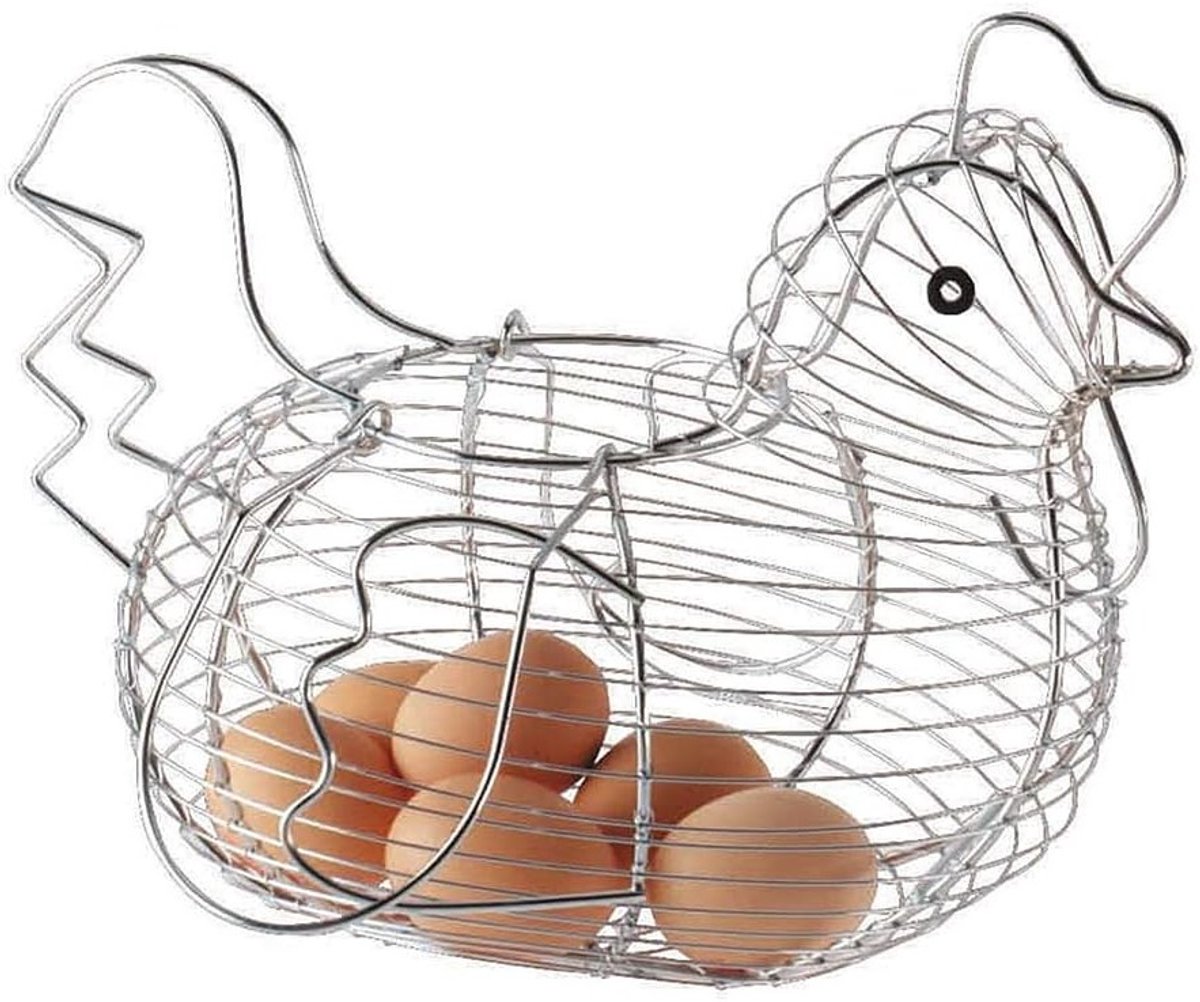 Kippenvormige metalen eiermand voor 24 eieren - Ideaal voor keukenopslag en decoratie