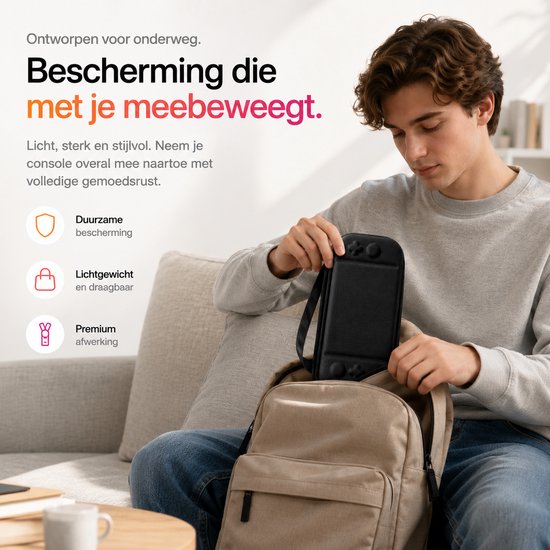 BOTC Case Geschikt voor Nintendo Switch 2 - Met opbergvak voor 12 games - Hoesje Geschikt voor Switch 2 - Waterdicht en schokbestendig - Zwart
